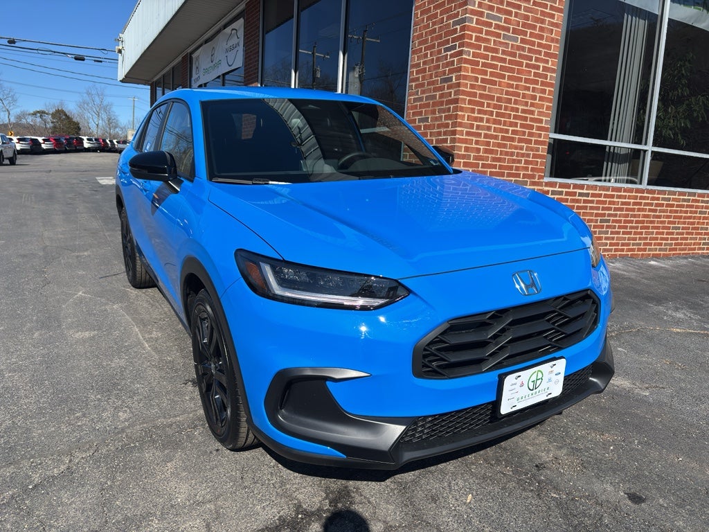 2026 Honda HR-V Sport in Boost Blue Pearl — front three-quarter view