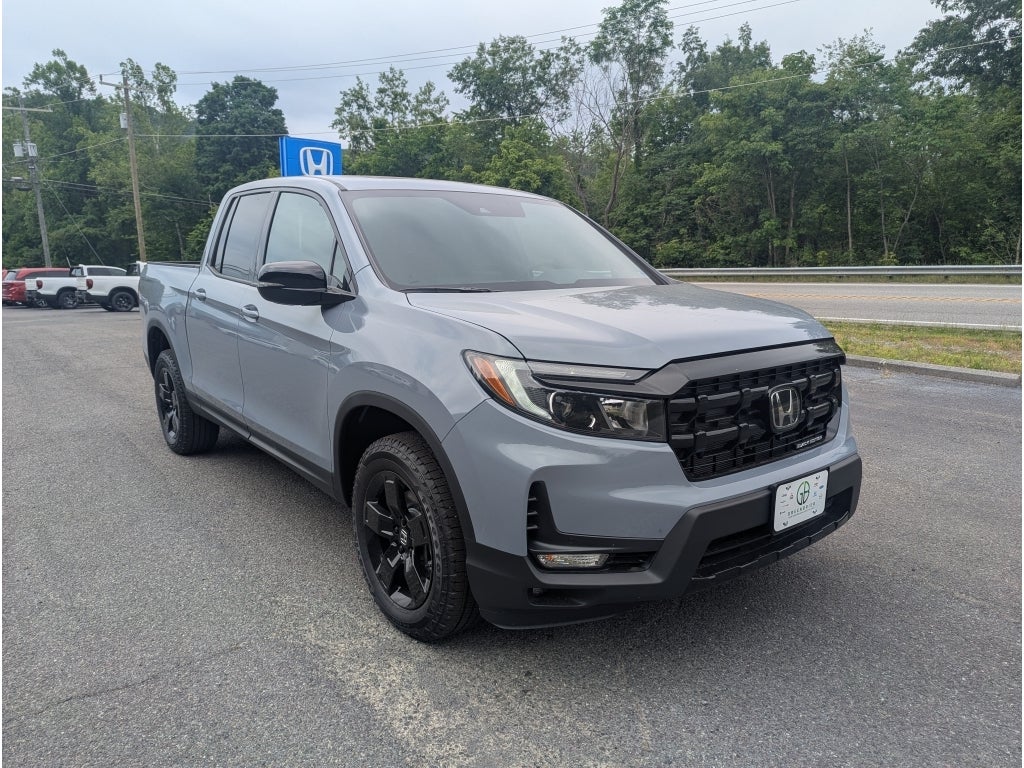 2026 Honda Ridgeline Black Edition in Sonic Gray Pearl — front three-quarter view